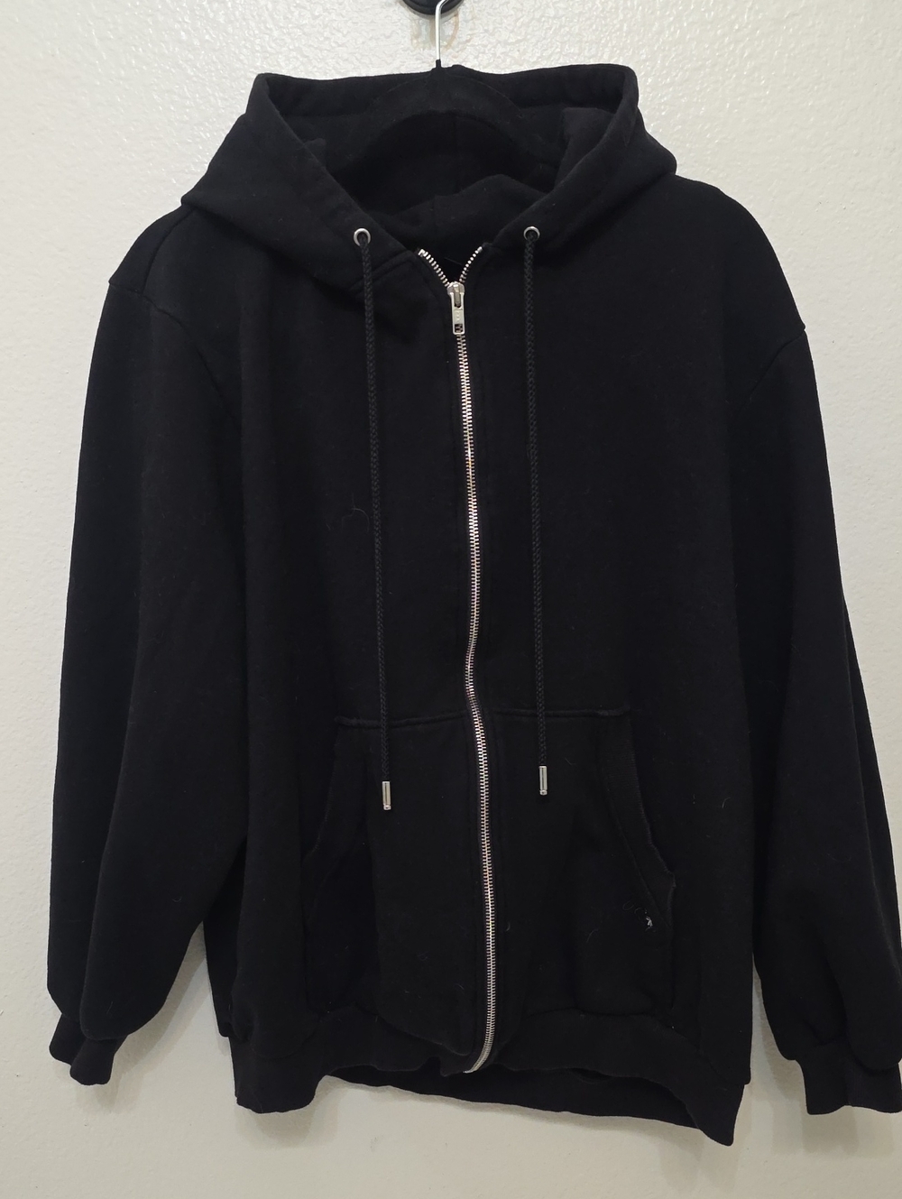 For Love And Lemons Black Zip-Front Hoodie Jacket